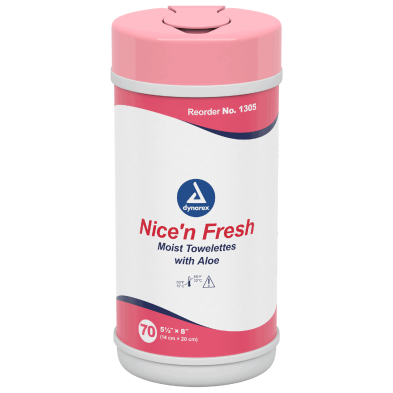 1305 Dynarex® Nice' n Fresh Easy Wash Towellettes